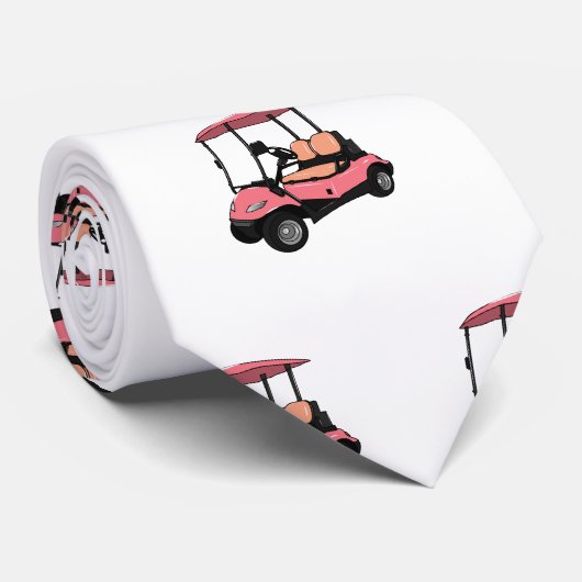 Golfkar / golfbuggy cartoon illustratie stropdas (Opgerold)