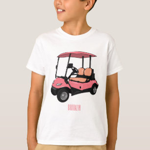 Golfkar / golfbuggy cartoon illustratie t-shirt