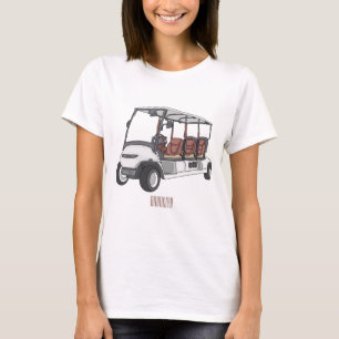 Golfkar / golfbuggy cartoon illustratie t-shirt
