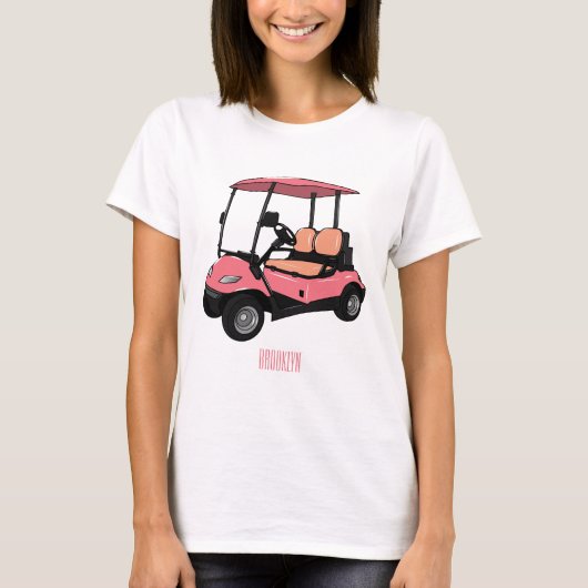 Golfkar / golfbuggy cartoon illustratie t-shirt (Voorkant)