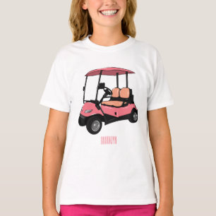 Golfkar / golfbuggy cartoon illustratie t-shirt