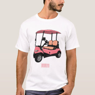 Golfkar / golfbuggy cartoon illustratie t-shirt