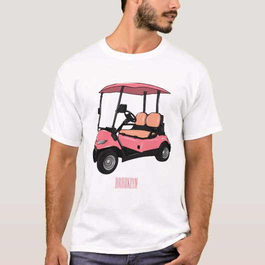 Golfkar / golfbuggy cartoon illustratie t-shirt (Voorkant)