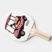 Golfkar / golfbuggy cartoon illustratie tafeltennisbatje (Zijkant)