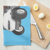 Golfkar / golfbuggy cartoon illustratie theedoek (Quarter Fold)