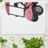 Golfkar / golfbuggy cartoon illustratie theedoek (Gevouwen)