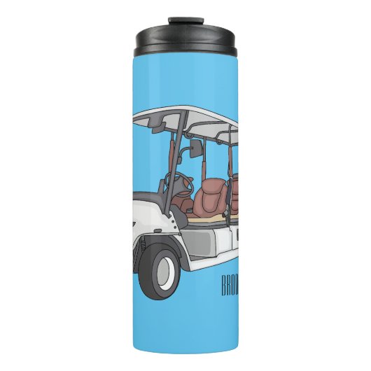 Golfkar / golfbuggy cartoon illustratie thermosbeker (Voorkant)