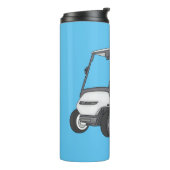Golfkar / golfbuggy cartoon illustratie thermosbeker (Gedraaid links)