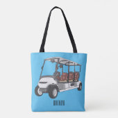 Golfkar / golfbuggy cartoon illustratie tote bag (Achterkant)