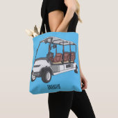 Golfkar / golfbuggy cartoon illustratie tote bag (Dichtbij)