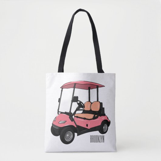 Golfkar / golfbuggy cartoon illustratie tote bag (Voorkant)