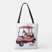 Golfkar / golfbuggy cartoon illustratie tote bag (Achterkant)