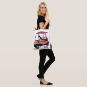 Golfkar / golfbuggy cartoon illustratie tote bag (Op model)