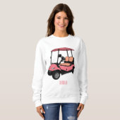 Golfkar / golfbuggy cartoon illustratie trui (Voorkant volledig)