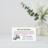 Golfkar / golfbuggy cartoon illustratie visitekaartje (Staand voorkant)