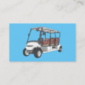 Golfkar / golfbuggy cartoon illustratie visitekaartje (Achterkant)