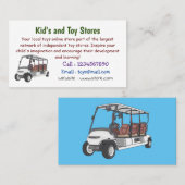 Golfkar / golfbuggy cartoon illustratie visitekaartje (Voorkant / Achterkant)