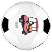 Golfkar / golfbuggy cartoon illustratie voetbal (Gedraaid)