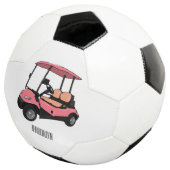 Golfkar / golfbuggy cartoon illustratie voetbal (Drie kwart)