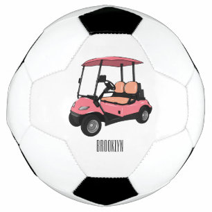 Golfkar / golfbuggy cartoon illustratie voetbal