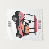 Golfkar / golfbuggy cartoon illustratie wandkleed (Voorkant (horizontaal))