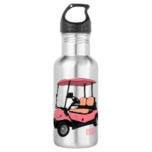 Golfkar / golfbuggy cartoon illustratie waterfles