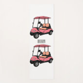Golfkar / golfbuggy cartoon illustratie yogamat (Voorkant)