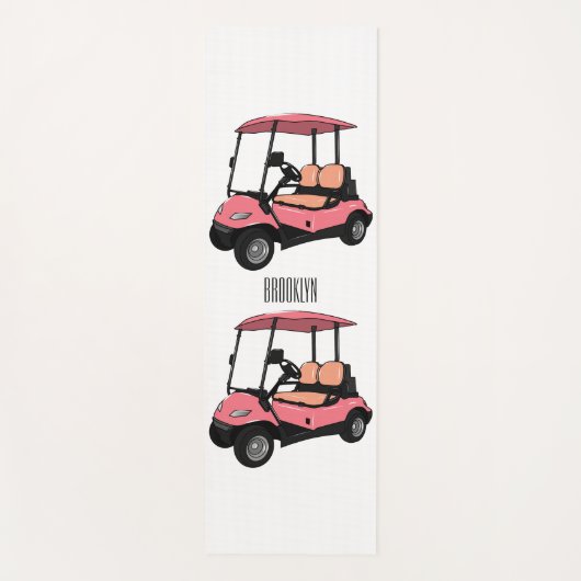 Golfkar / golfbuggy cartoon illustratie yogamat (Voorkant)