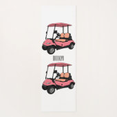 Golfkar / golfbuggy cartoon illustratie yogamat (Achterkant)