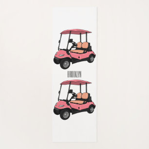 Golfkar / golfbuggy cartoon illustratie yogamat
