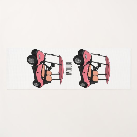 Golfkar / golfbuggy cartoon illustratie yogamat (Voorkant (horizontaal))