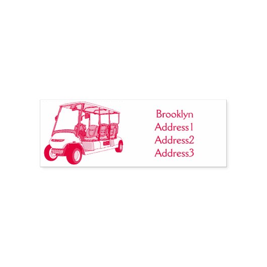 Golfkar / golfbuggy cartoon illustratie  zelfinktende stempel (Design)