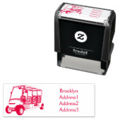 Golfkar / golfbuggy cartoon illustratie  zelfinktende stempel (In situ)