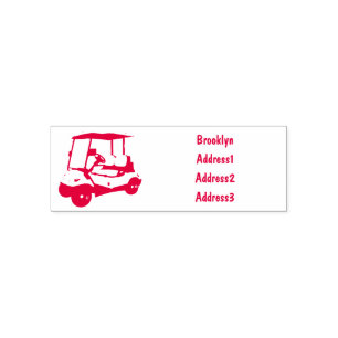 Golfkar / golfbuggy cartoon illustratie  zelfinktende stempel