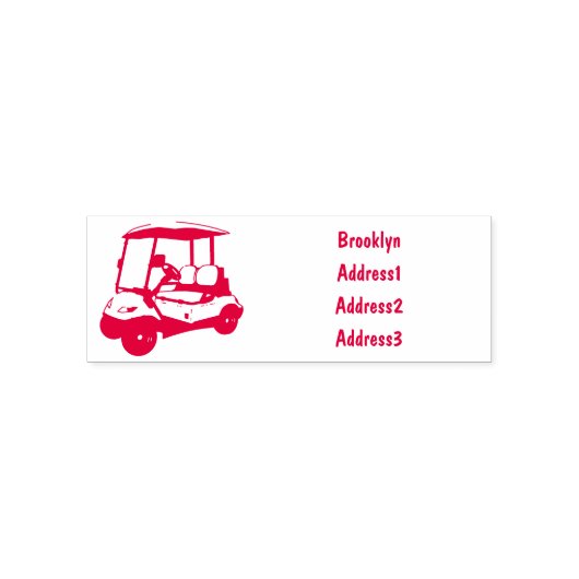 Golfkar / golfbuggy cartoon illustratie zelfinktende stempel (Design)