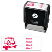 Golfkar / golfbuggy cartoon illustratie zelfinktende stempel (In situ)