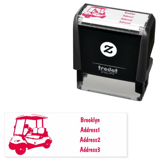 Golfkar / golfbuggy cartoon illustratie  zelfinktende stempel (In situ)