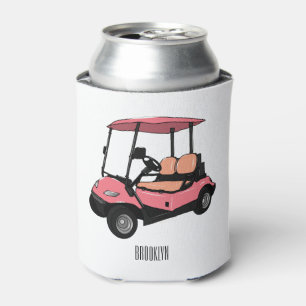 Golfkar / golfbuggy cartoonillustratie blikjeskoeler