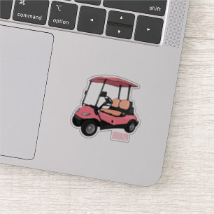 Golfkar / golfbuggy-cartoonillustratie sticker
