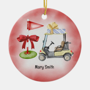 Golfkar Golfvlag Kerst Keramisch Ornament