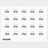 golfkar grafiek ronde sticker (Vel)