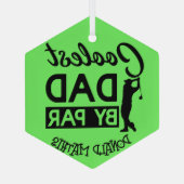 Golfkar Grafisch Print Ornament, Personalisatie Glas Ornament (Achterkant)