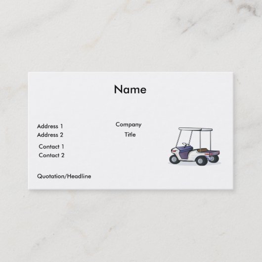 golfkar grafisch visitekaartje (Voorkant)