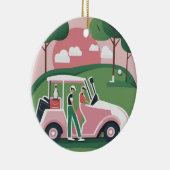 Golfkar Grafische Versiering - Gratis Personalisat Keramisch Ornament (Rechts)