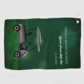 Golfkar groene golfbaan golf vrijgezellenfeest gaa golfhanddoek (Horizontaal)