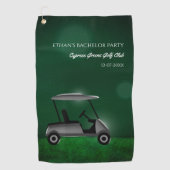 Golfkar groene golfbaan golf vrijgezellenfeest gaa golfhanddoek (Voorkant)