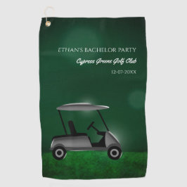 Golfkar groene golfbaan golf vrijgezellenfeest gaa golfhanddoek