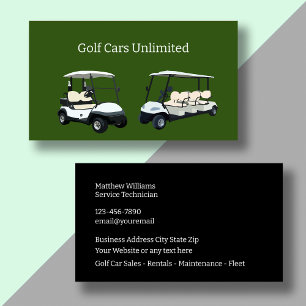 Golfkar Huren en Service Visitekaartjes