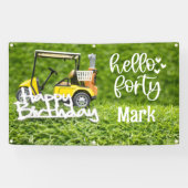 Golfkar is op groen gras 40e verjaardag spandoek