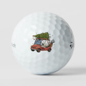Golfkar Kerstboom Golf Liefhebber Cadeau Golfballen (Voorkant)